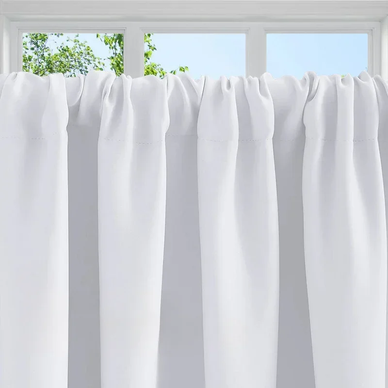 1pc Blackout Short Curtain, Solid Color Curtains for LivingRoom, Bathroom, Kitchen Use 3
