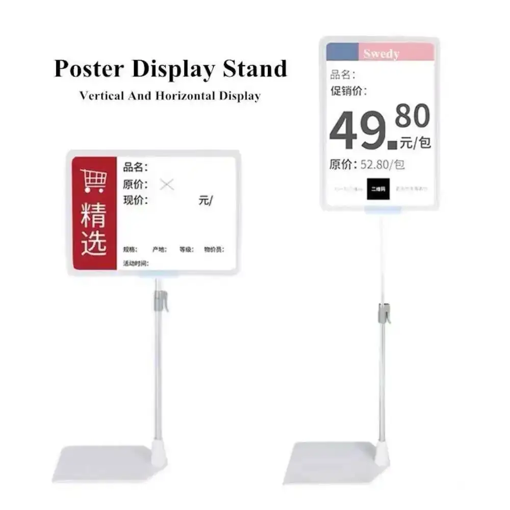 A4 Werbung Unterstützung Board Zeichen Poster Halter Ständer Einstellbare Metall Banner Halter Shop Zähler Display Poster Ständer – Detail 1