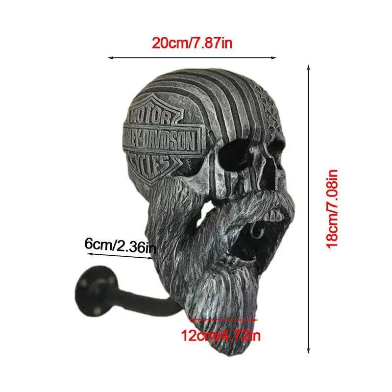 Helmet Clips Skull Helmet Holder Wall Mounted Motorcycle Hanger Resin Crafts Decoration