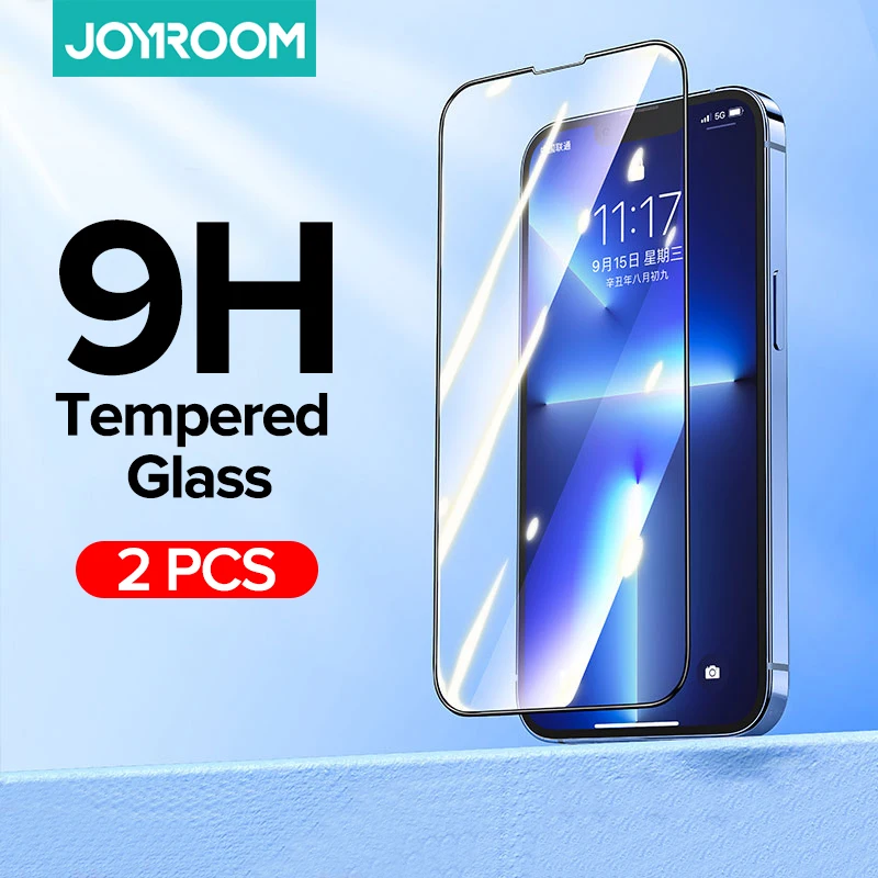 Joyroom 2PCS 9H Tempered Glass For iPhone 13 Pro Max 12 11 X XR XS 7 8 8P Max Full Cover Ultra-HD Screen Protector for iPhone 13