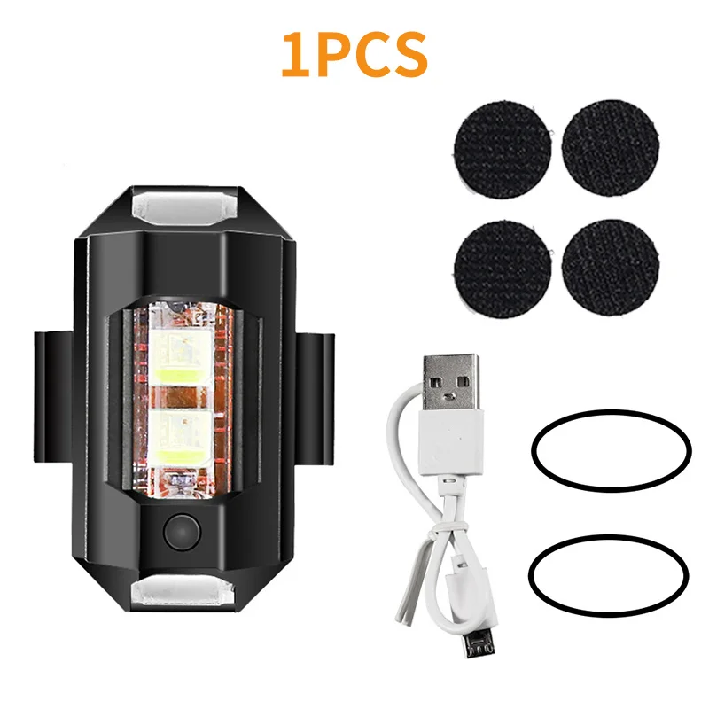Motorcycle Lights Drone Strobe Light USB LED Anti-Collision Bike Aircraft Night Flying Mini Flashing Warning Signal Light motorcycle led lights motorcycle accessories bicycle led valve cap light