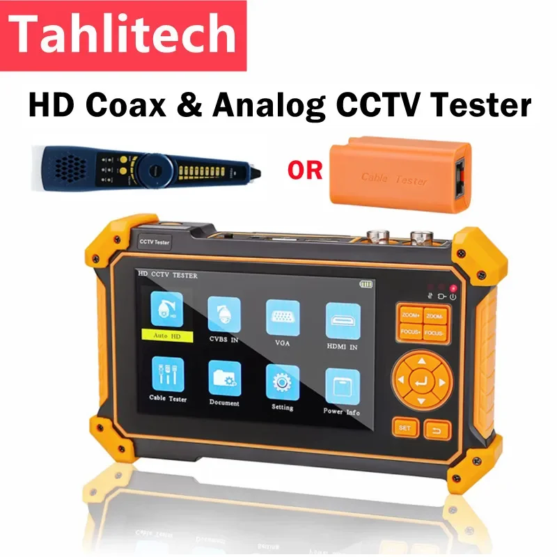 Tahlitech 8Mp Cctv Ahd Cvi Tvi Sdi Camera Tester Monitor 4K Cftv Tester Con Hdmi Vga Input Cable Tracer Cctv Tester Test Del Cavo