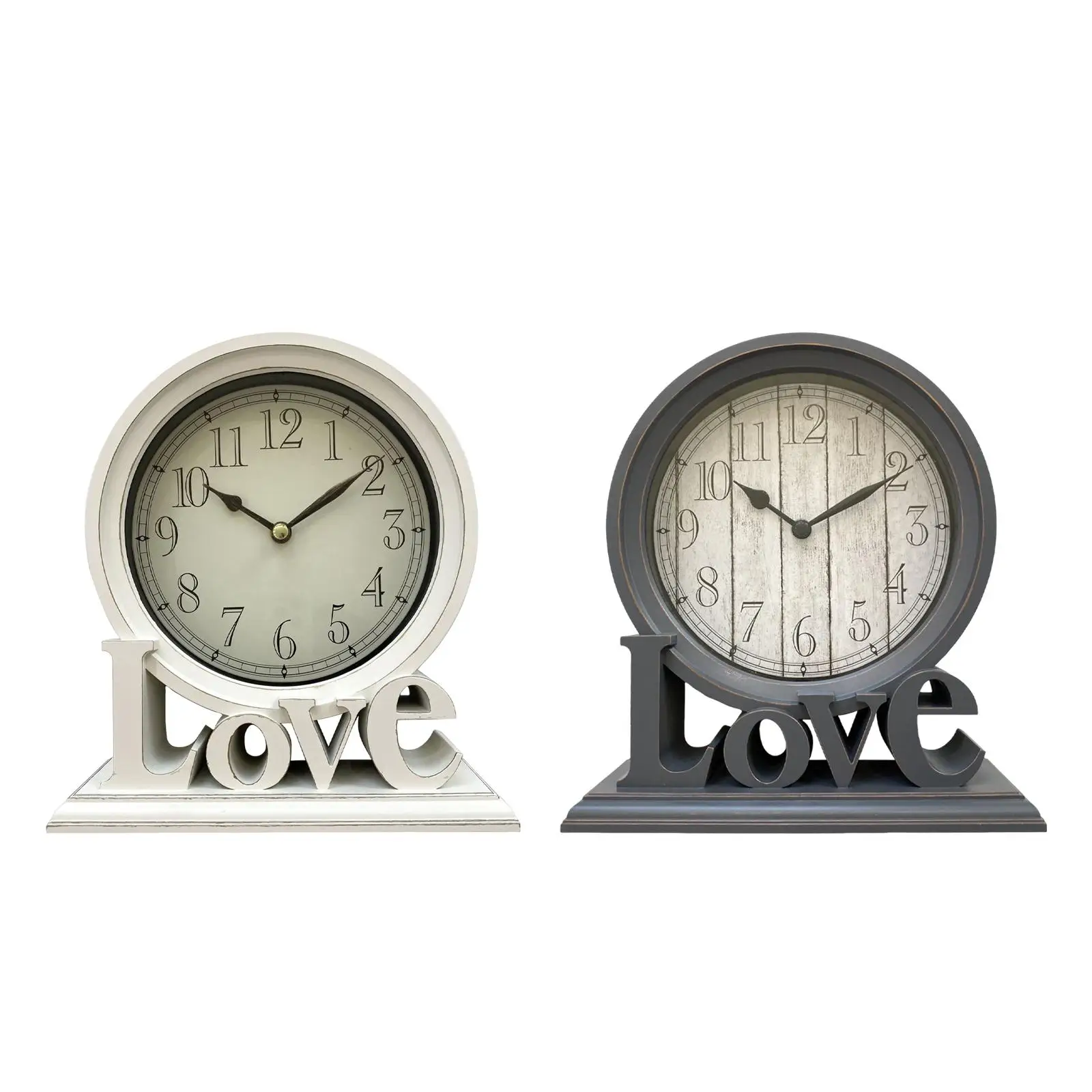 Rustic Desk Clock Mantel Clocks Shelf Table Clocks Non Ticking Digital