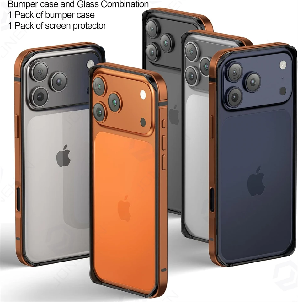 Enhanced Hybrid Silicone and Aluminum Protective Phone Case with HD Screen Protector