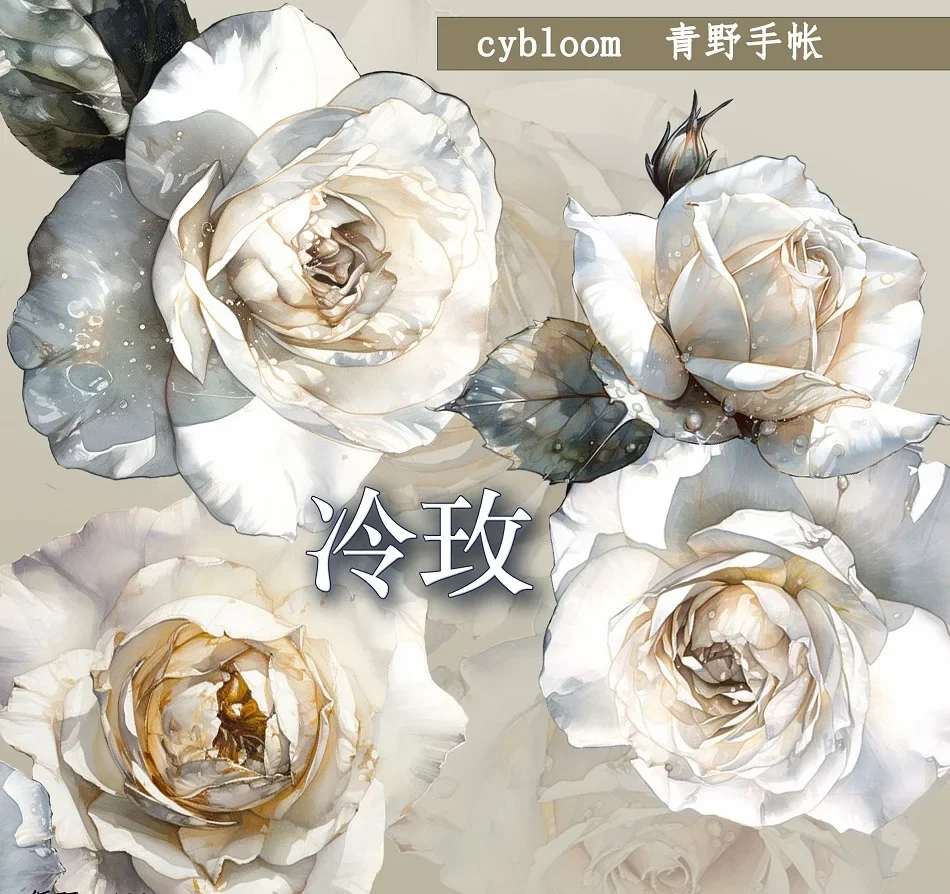 

Cold Color Beautiful Rose Flower PET Tape
