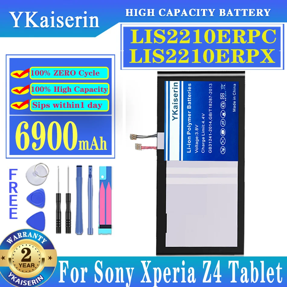 

YKaiserin Battery LIS2210ERPX LIS2210ERPC 6900mAh for Sony Xperia Z4 Z 4 Tablet SGP712 SGP771 1291-0052 Batteries