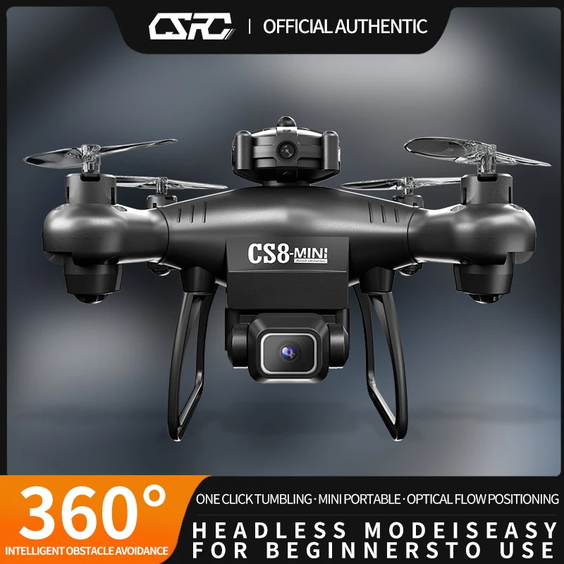 CS8 RC 미니 드론 쿼드콥터, 8K 듀얼 카메라 드론, 미니 장애물 회피 UAV 항공기, 남아용 리모컨 항공기 장난감
