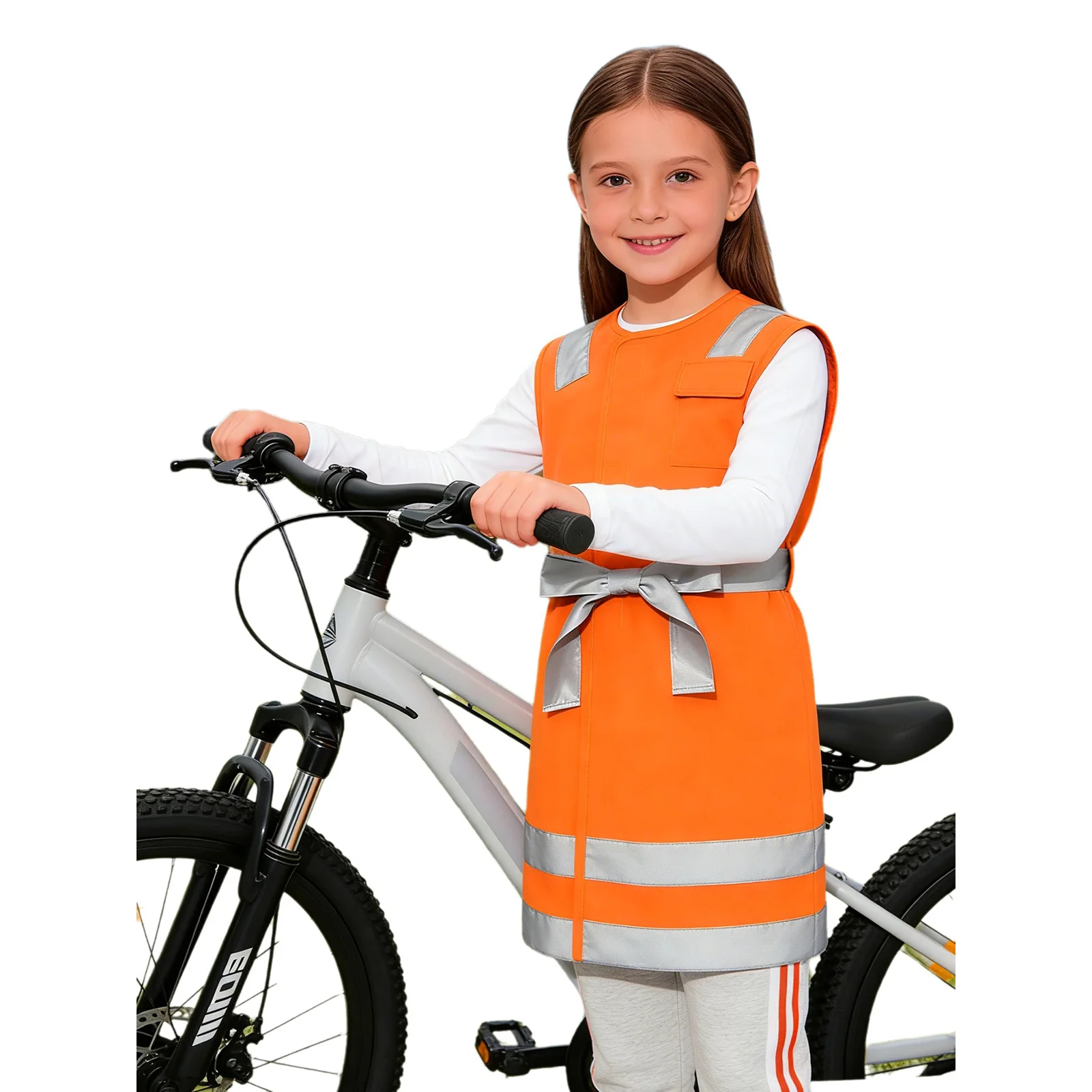 어린이 안전 앞치마 조끼 가을 겨울 방학 후 경고용 고시인성 스트립 훅앤루프 긴 조끼