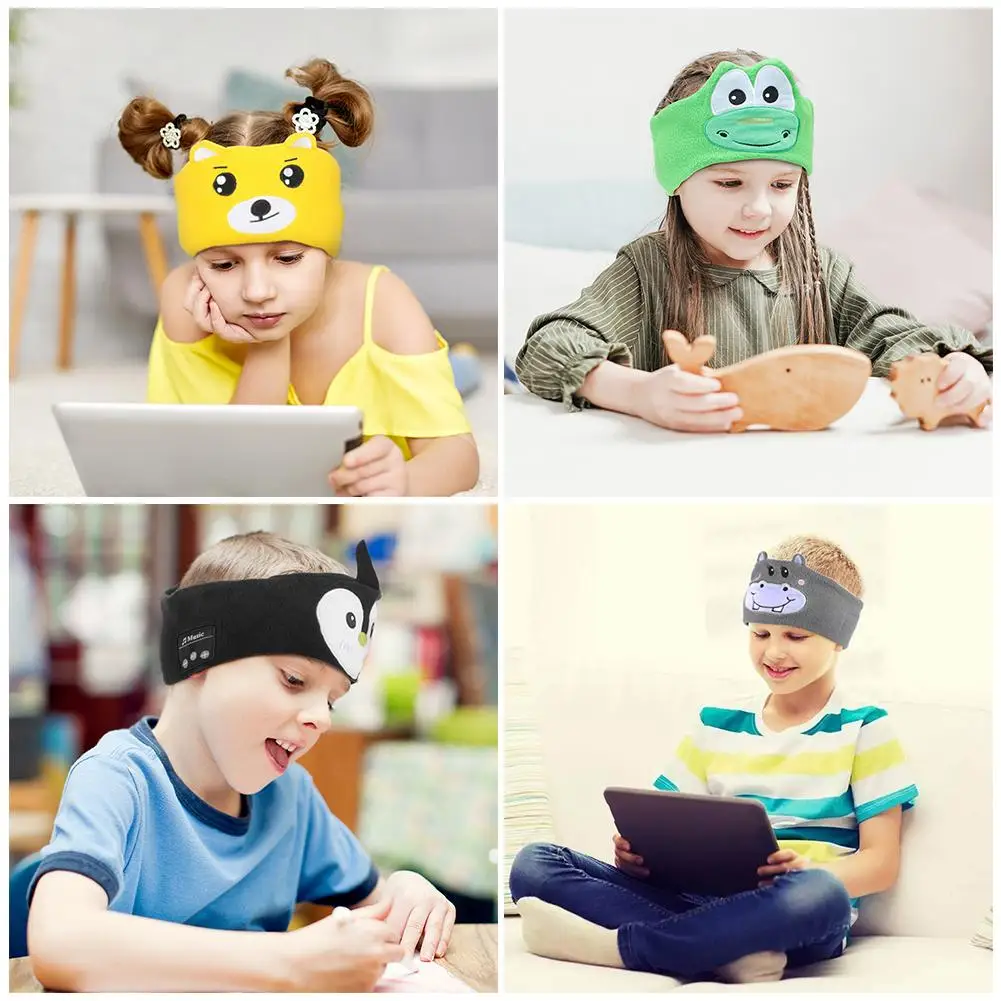 Kid Bluetooth Headphone Sleep Mask Bluetooth 5.0 Stereo Music Player Support Handsfree Soft Music Headband For Children Gifts 6