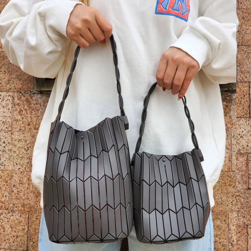 New Women's Geometric Large Capacity Girls Bag Bolsa Luxury Brand Designer Geometric Shoulder Crossbody Bag Folding Handbag