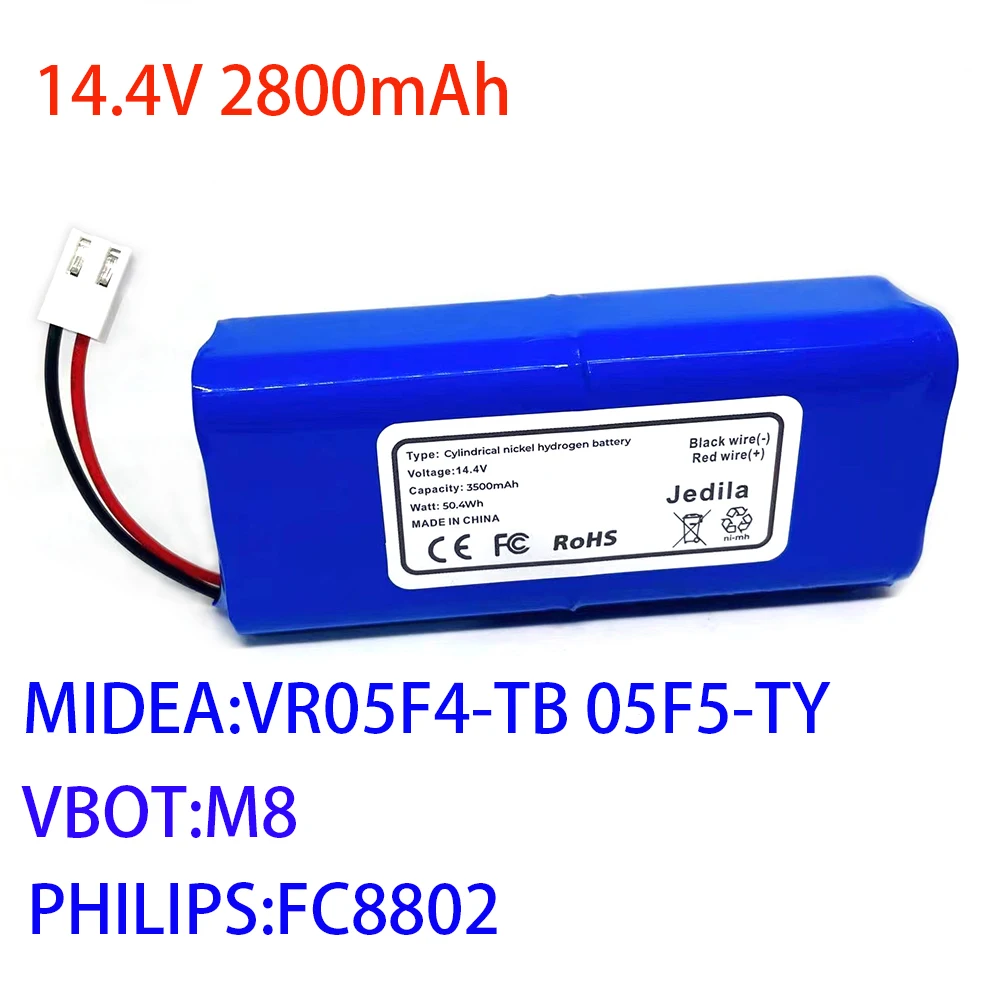 14.4V 3500mAh 100%New For FC8802 MIDEA VR05F4-TB 05F5-TY VBOT M8 Lithium Battery Pack