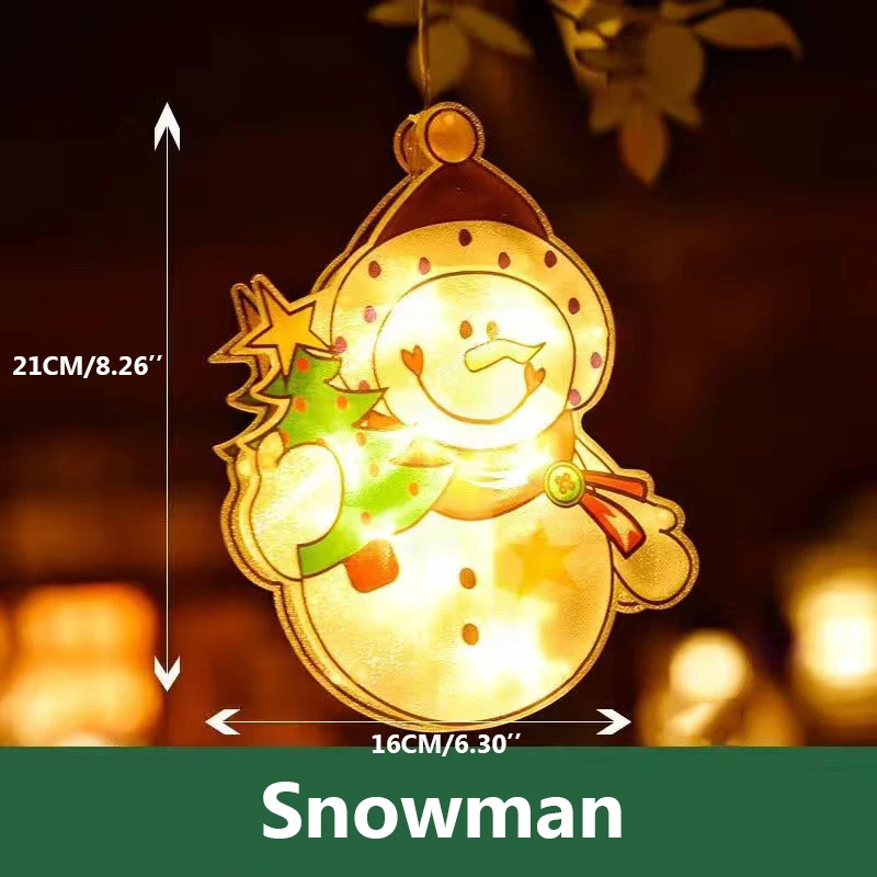 1pc Christmas Hanging LED Sucker Lamp Light Santa Claus Snowman Holiday Window Display New Year Decoration Xmas Party Supply_voghion.com