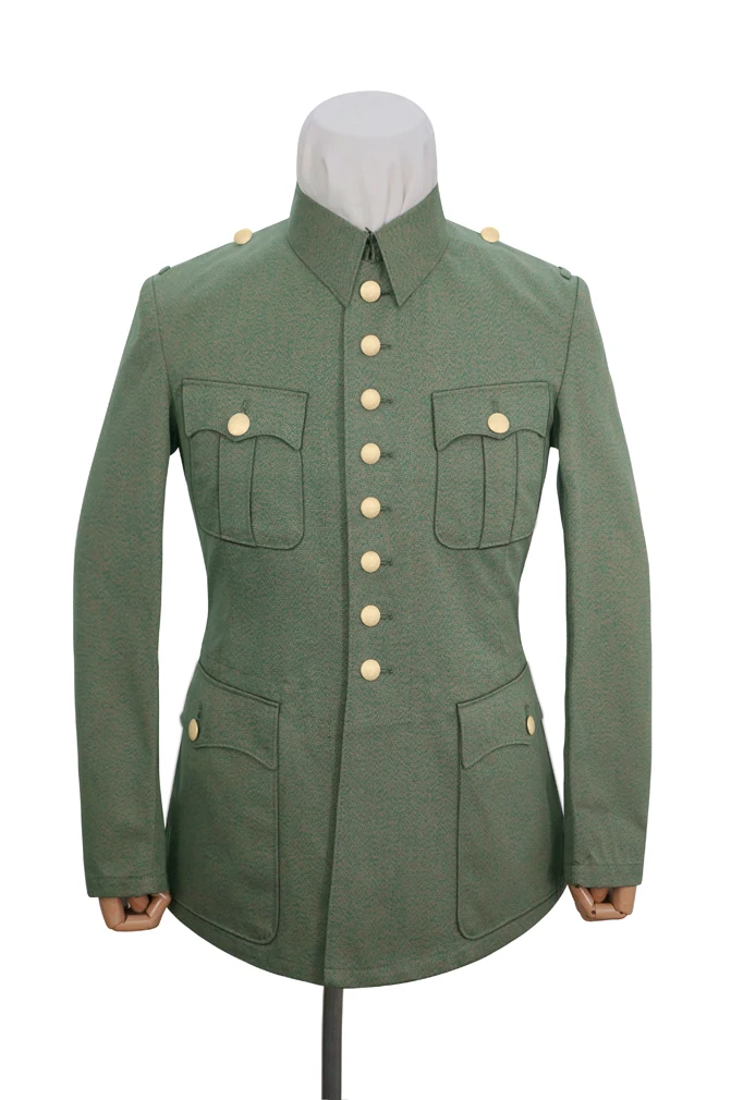 GUHI-012 WWII German Police M43 Officer Mottled Green Summer Tunic Feldbluse II