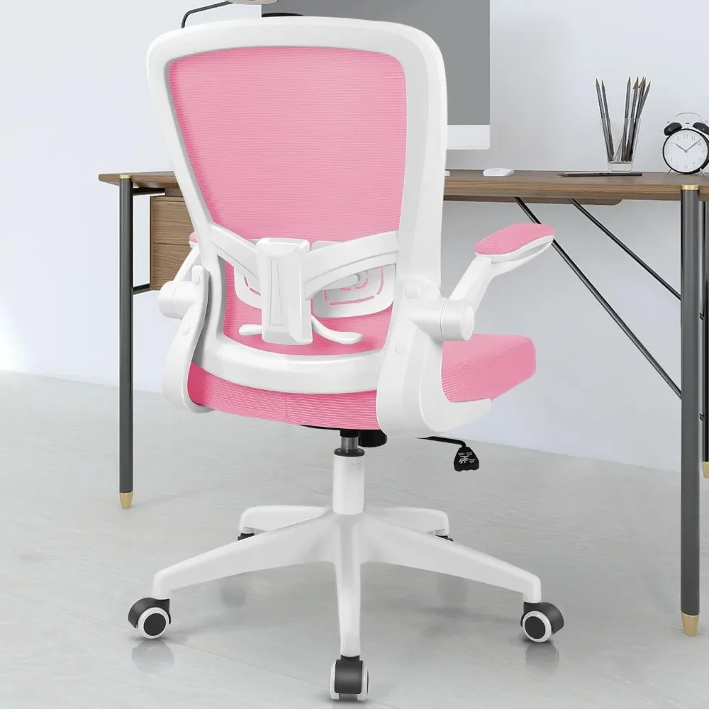 

Office Chair, Ergonomic Desk Chairs with Adjustable Height and Lumbar Support Swivel Chairs, with Flip Up Armrests,Office Chair