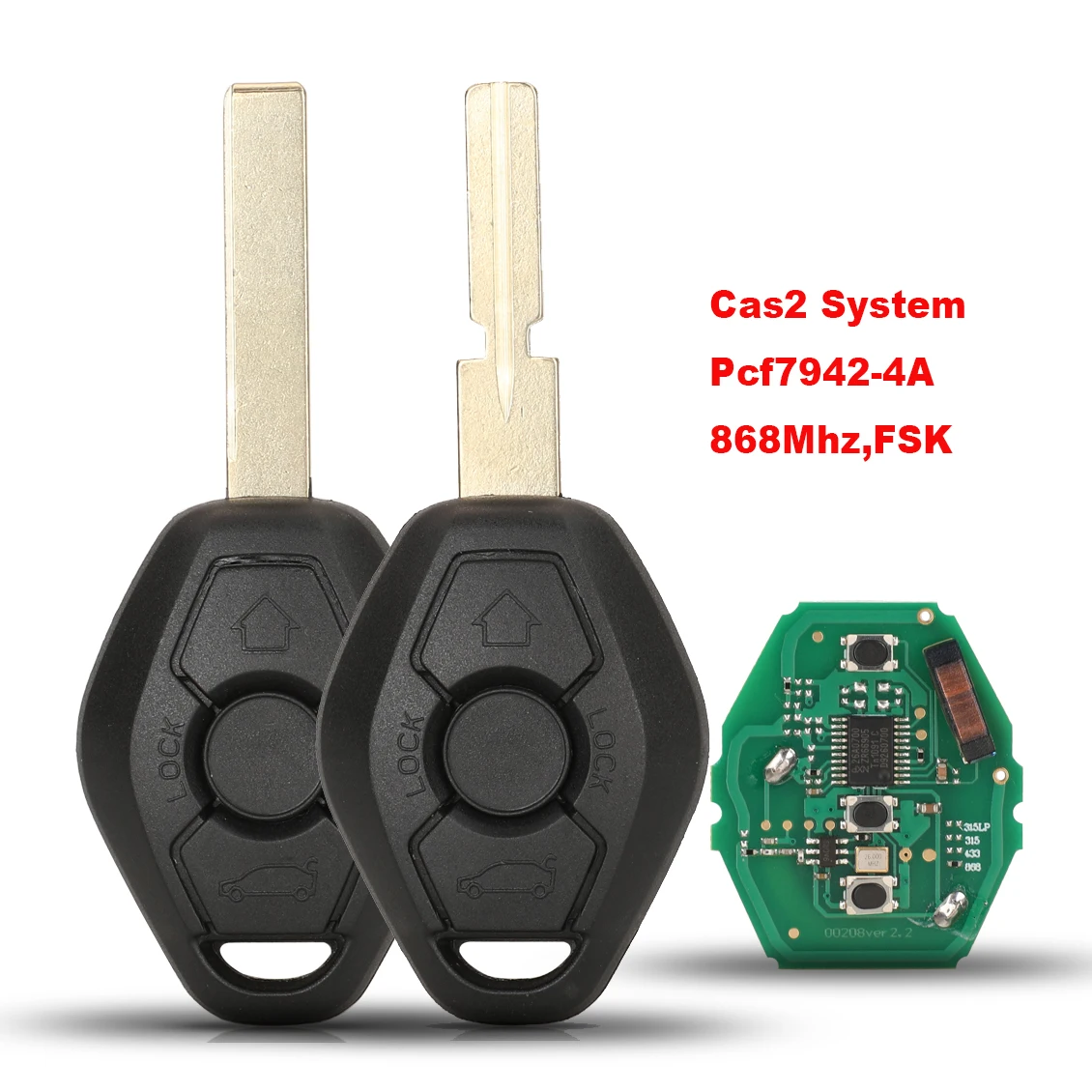 Car Remote Key Shell Control For BMW 3/5/7 Series CAS2 System 868Mhz With ID46 Chip HU58 HU92 Blade