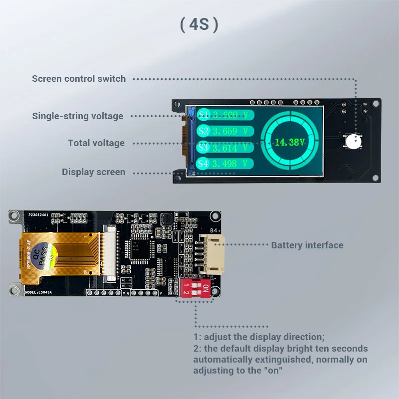 4S 6S 8S Battery volatge tester 12V 24V Lithium/Lifepo4 battery voltage checker