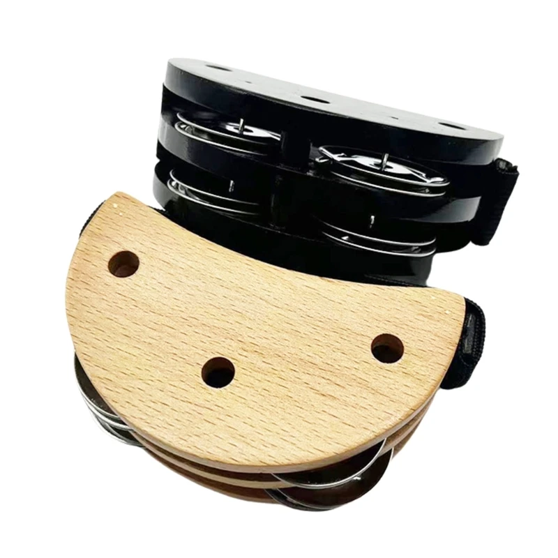 Foot Tambourine with Steel Bells Percussion Shakers Foot Tapping Tambourine A52F