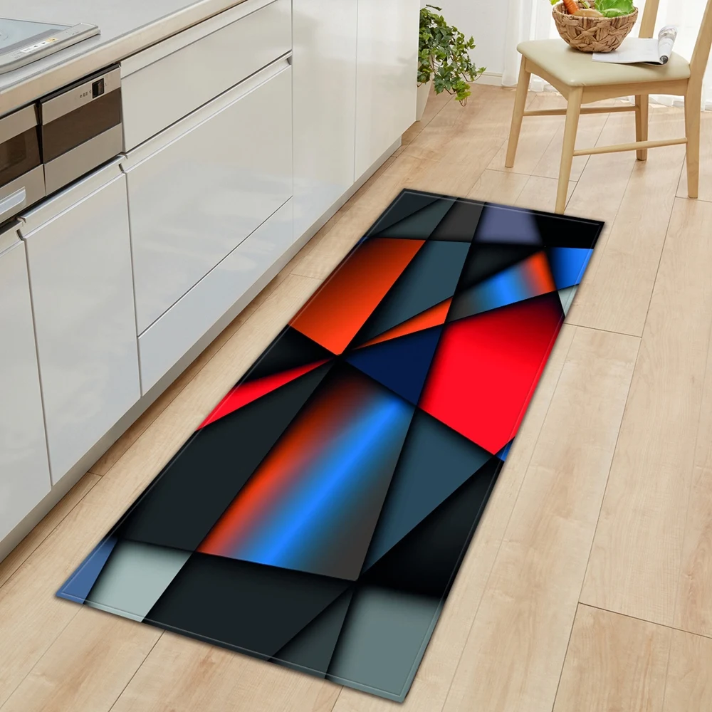 Wood Grain Kitchen Carpet Entrance Doormat Bedroom Hallway Floor Mat 3d