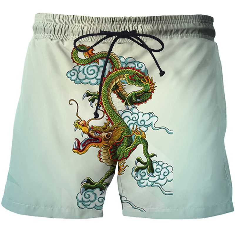 

2023 Summer swim shorts men 3D Printing Men Women Holiday Beach Shorts Chinese dragon totem Board Shorts Cool Swimming Trunks