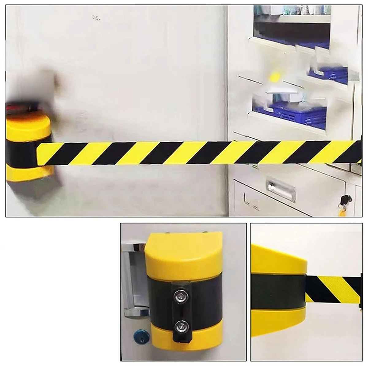 Magnetic Retractable Belt Barrier, Queue Barrier Belt with Magnetic Adsorption, 10M Safety Cordon Barrier Rare