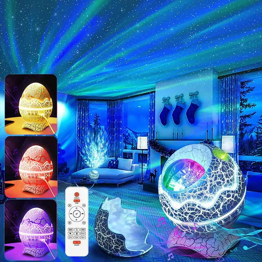 

Led Projector Night Light Dinosaur Eggs Shell Projector Lamp Built In Bluetooth-compatible Speaker Night Lamp Children Gifts