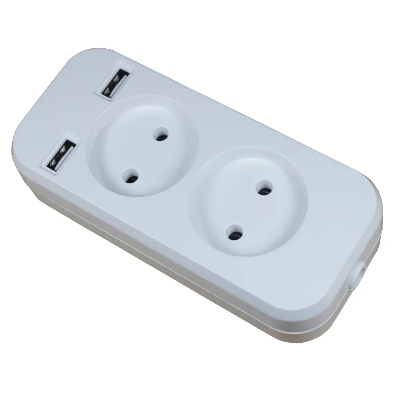 Stylish Blue & White Porcelain EU Plug Power Strip with USB Ports - 1200W