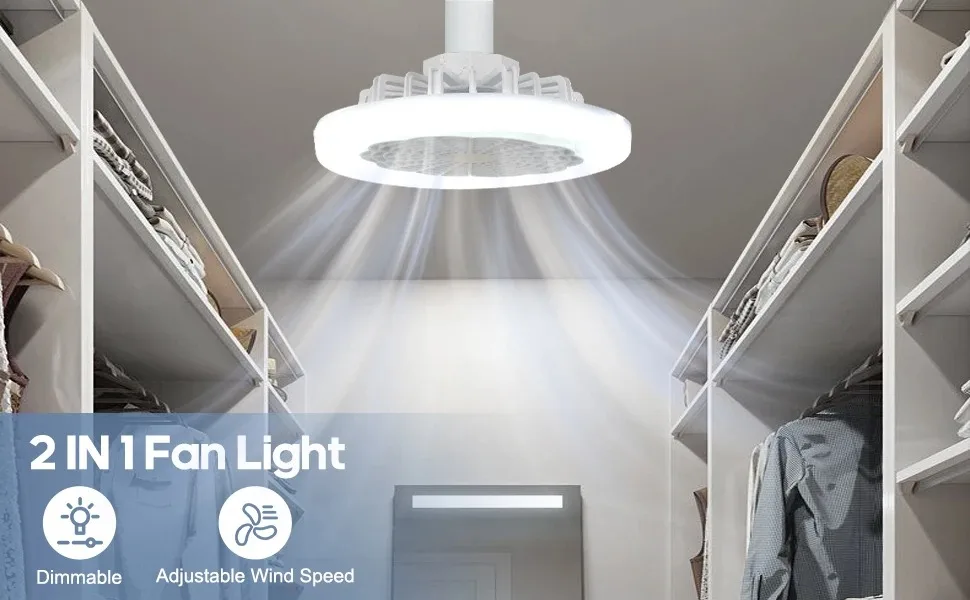 Description Picture 2 of itemIRALAN Modern Ceiling Fans With Remote Control and Light LED Lamp Fan E27 Smart Silent Ceiling Fans For Bedroom Living Room