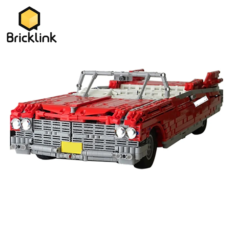 

Bricklink Technical 1959 Sports Car Racing Remote Control Car Rear Wheel Drive Vehicle Cadil Building Blocks Toys for Children
