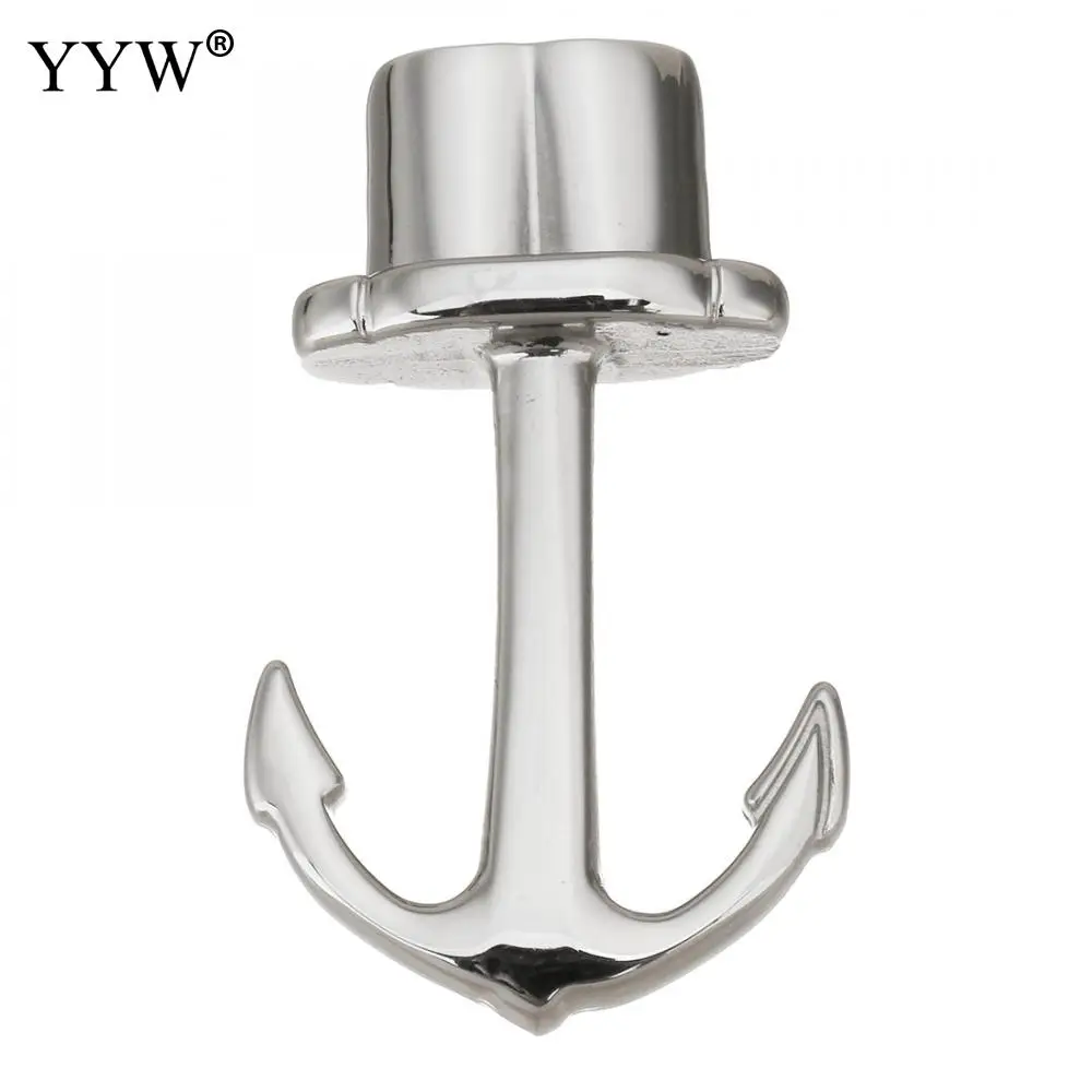 

1pc Stainless Steel Anchor Hooks Curved Double Hole 9.5x5mm For Leather Bracelet Connector Clasp Jewelry Making Diy Accessories