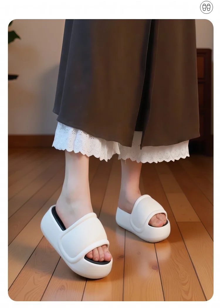 Neue 6cm Flatform Chunky Slippers für Damen, Sommer Anti-Geruch-Slides, Leichte Plateau-EVA-Schuhe für Zuhause, Draußen und Strand – Detail 17
