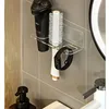 Wall-Mounted Hair Brush Holder – Clear Plastic Bathroom Organizer,Toiletries | 1pc Transparent Design | Use Without Electricity 3