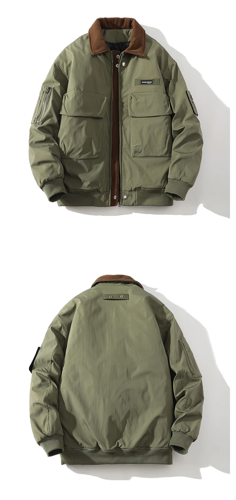 Description Picture 5 of itemUna Reta Parka Coat Autumn Winter Men Clothing Streetwear High Quality Vintage Coat Loose Hip Hop Cargo Men's Jacket