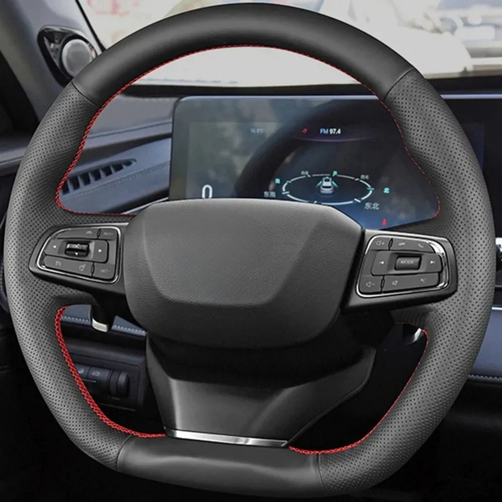 Lenkrad Geflecht Anti-Slip Künstliche Leder Auto Lenkrad Abdeckung Für Chery Tiggo 2 3 7 8 5X IQ QQ Auto Zubehör