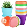 5pcs Mini Flower Pot with Tray Thickened Resin Plastic Ventilation Balcony Desktop Decoration Greenery Succulent Gardening TMZ