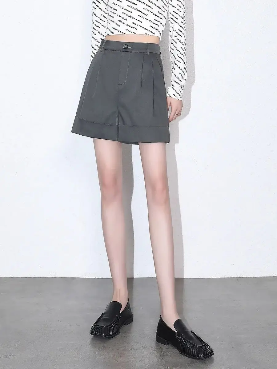 LOUIS YAO Short Pants for Women 2024 Summer High Waist Loose Wide Leg Pants Casual Basic Trousers