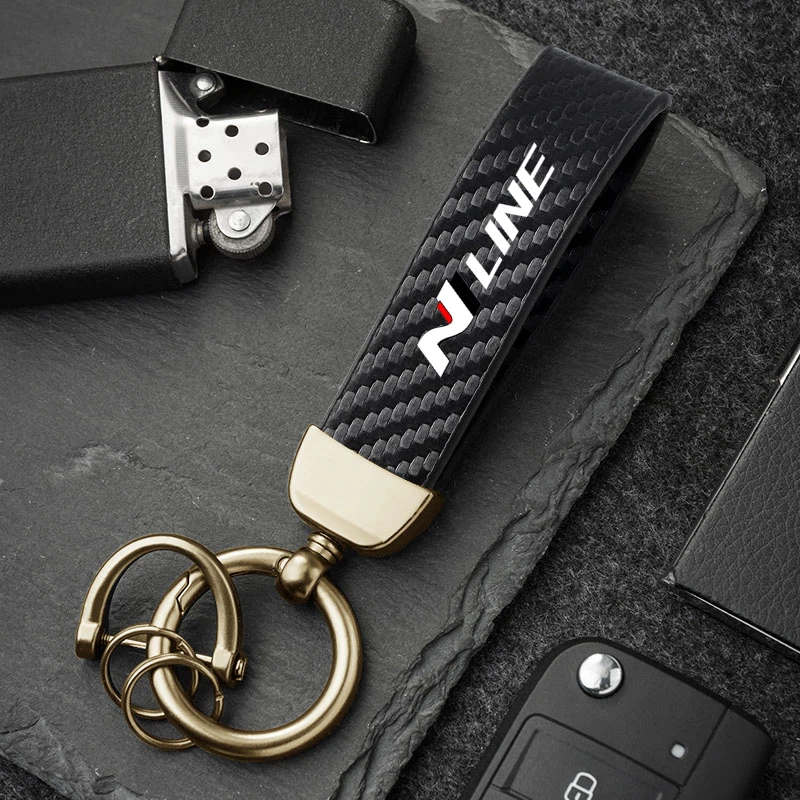 Carbon Fiber Style Microfiber Leather Keychain