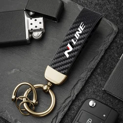 Carbon Fiber Style Microfiber Leather Keychain (Gold)