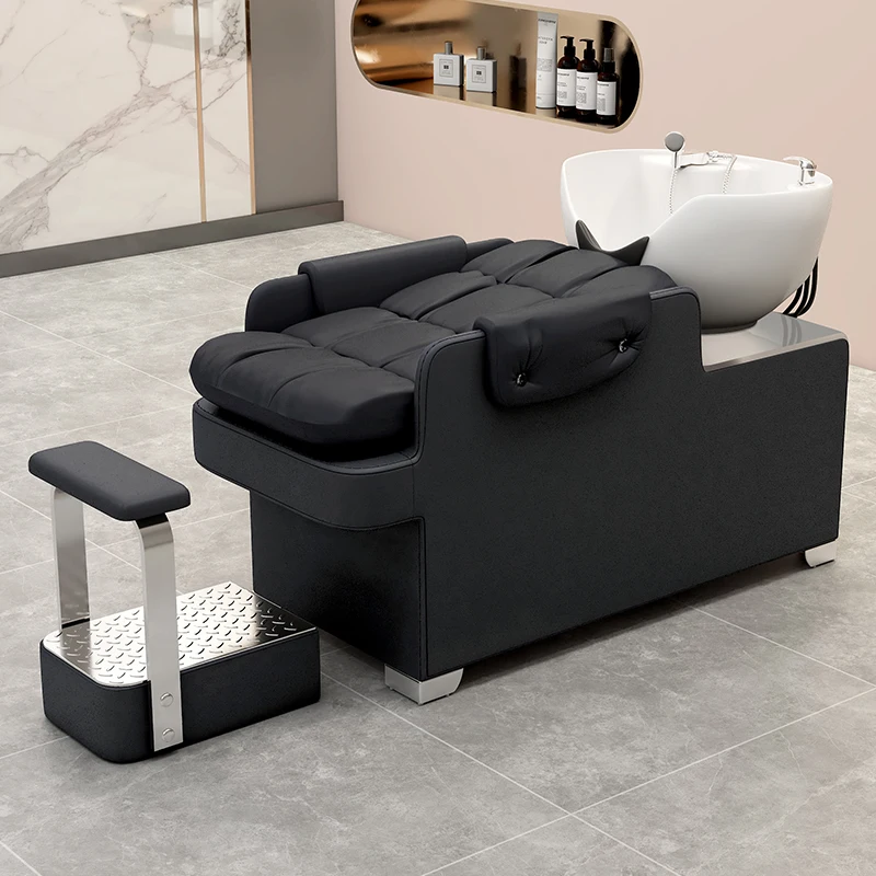Comfy Luxury Modern Shampoo Bed Salon Portable Beauty Hairdressing Shampoo Bed Recliner Design Silla De Barbero Furniture