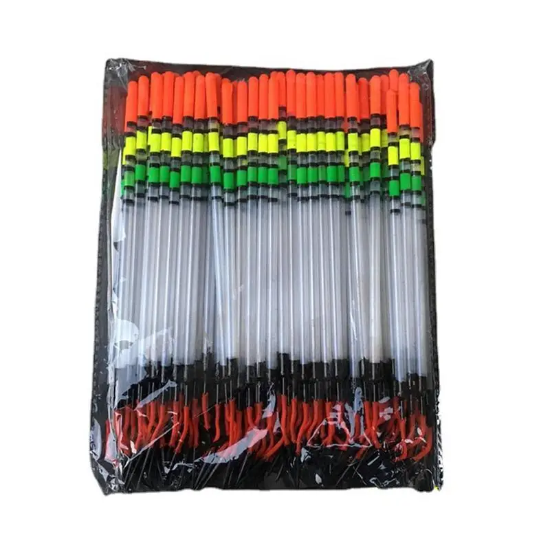 80PCS/Set Thickened Vertical Fishing Float Conspicuous Color Fish Gear Outdoor Automatic Reminder Stick Buoy Bobber Lure