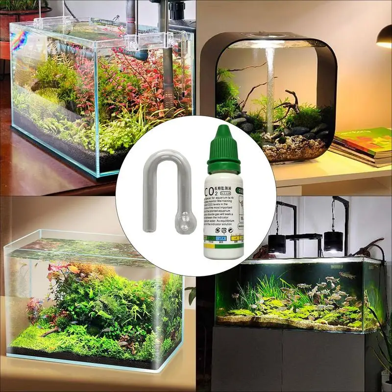 CO2 Indicator Drop Checker Solution Long Term Monitor Test Fish Tank Glass Aquatic Co2 Tester for Fish Tank Aquariums co2 indicator solution aquarium co2 checker co2 drop checker
