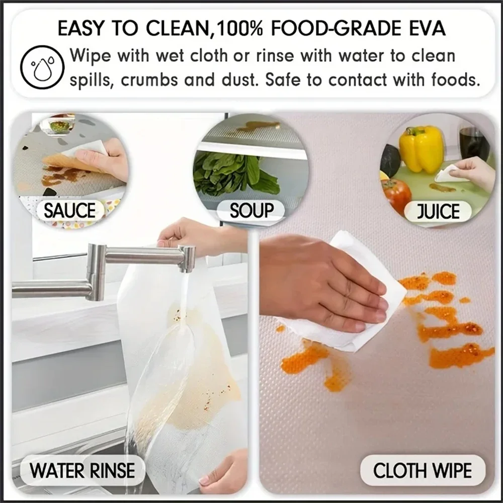 EVA Waterproof Washable Kitchen Mat - Anti-Oil & Mildew Resistant Refrigerator Liner