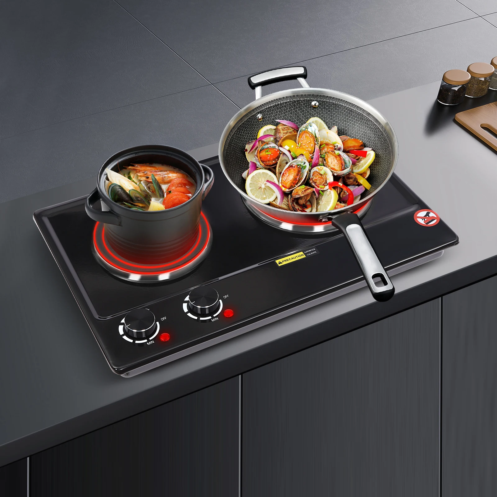 Cuisinière Électrique 2500W — Double Feu Infrarouge Sc052d244691d434eb02c96fb880953f6G
