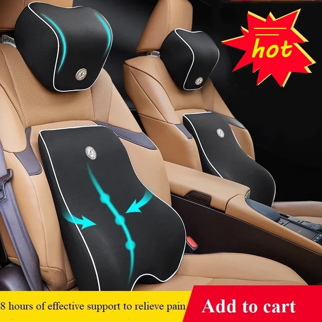 Auto Kissen Nacken kissen Auto Kopfstütze Fahrzeug Taille zurück ortho pä  dische Kissen Memory Foam Auto Reise kissen lindern Taillen schmerzen  schwarz - AliExpress