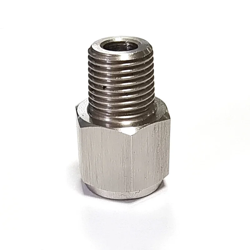 1/8" NPT Male to M10x1.0 Female Stainless Steel Oil Pressure Gauge Take Off Adapter