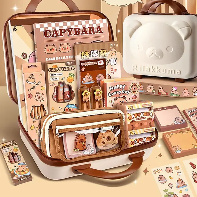 ちゃーこ カピバラ鉛筆セット Amazon.co.jp: Capybara 文房具セット - 格納式カピバラ鉛筆4本
