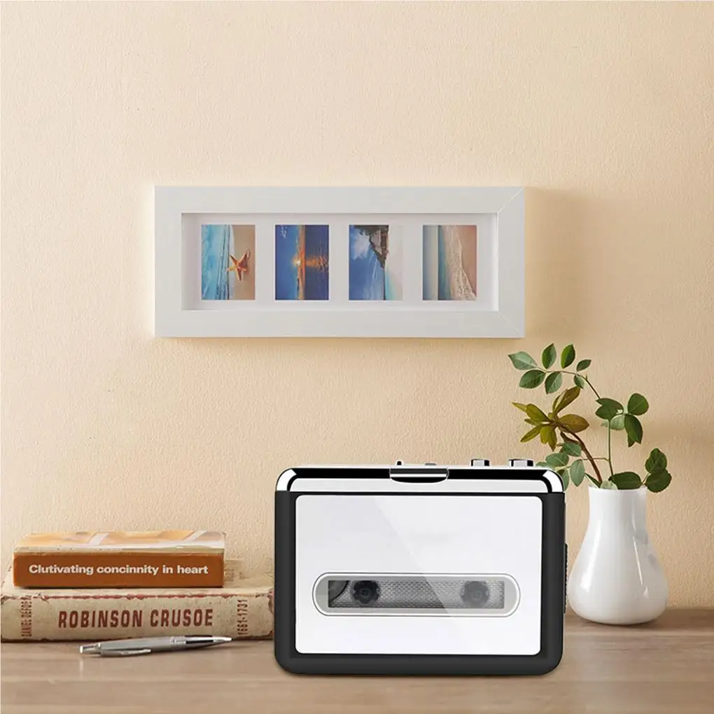 Handheld Cassette Capture Tape Lightweight MP3 Player Rechargable Cassette Player Plastic Converter Practical Recorder