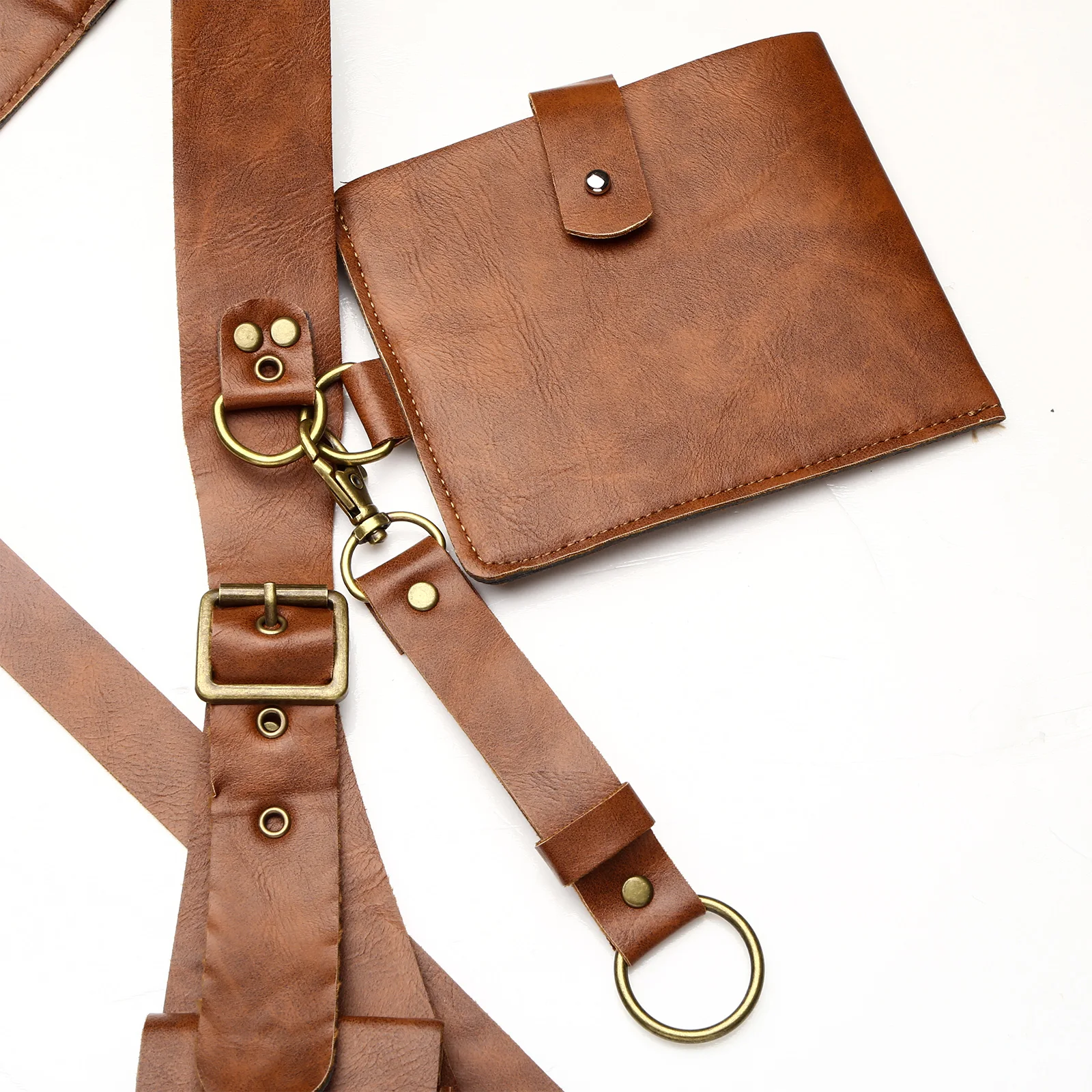 Borsa Antifurto Uomo Con Tracolla - Imbracatura In PU, Doppia Tasca, Per Smartphone E Portafoglio - Foto 10