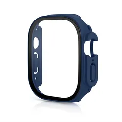 Premium Protective Glass Case for Smartwatch - Durable PC Cover, Multiple Sizes Available (Midnight Blue)