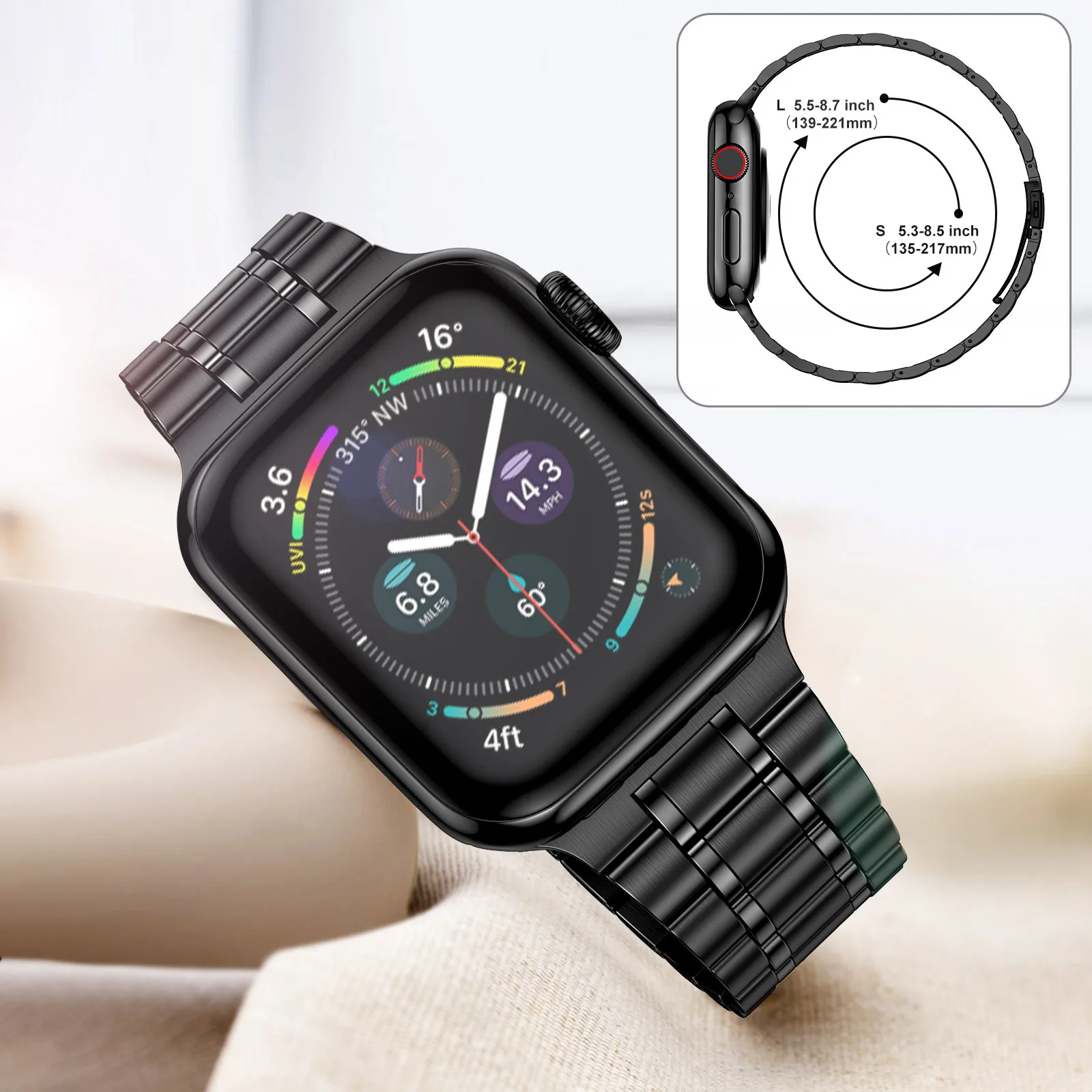 case+Strap for Apple watch Ultra band 44mm 40mm 45mm 41mm 42mm 38mm Metal Stainless Steel bracelet iWatch Series 3 5 6 SE 7 8