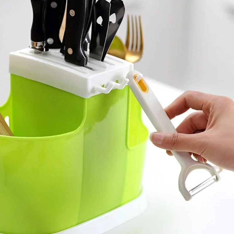 Knife Holder Multi-purpose Tableware Draining Rack Kitchen Cutlery Storage Cylinder Storage Box Storage Rack Shelf For Knives 3